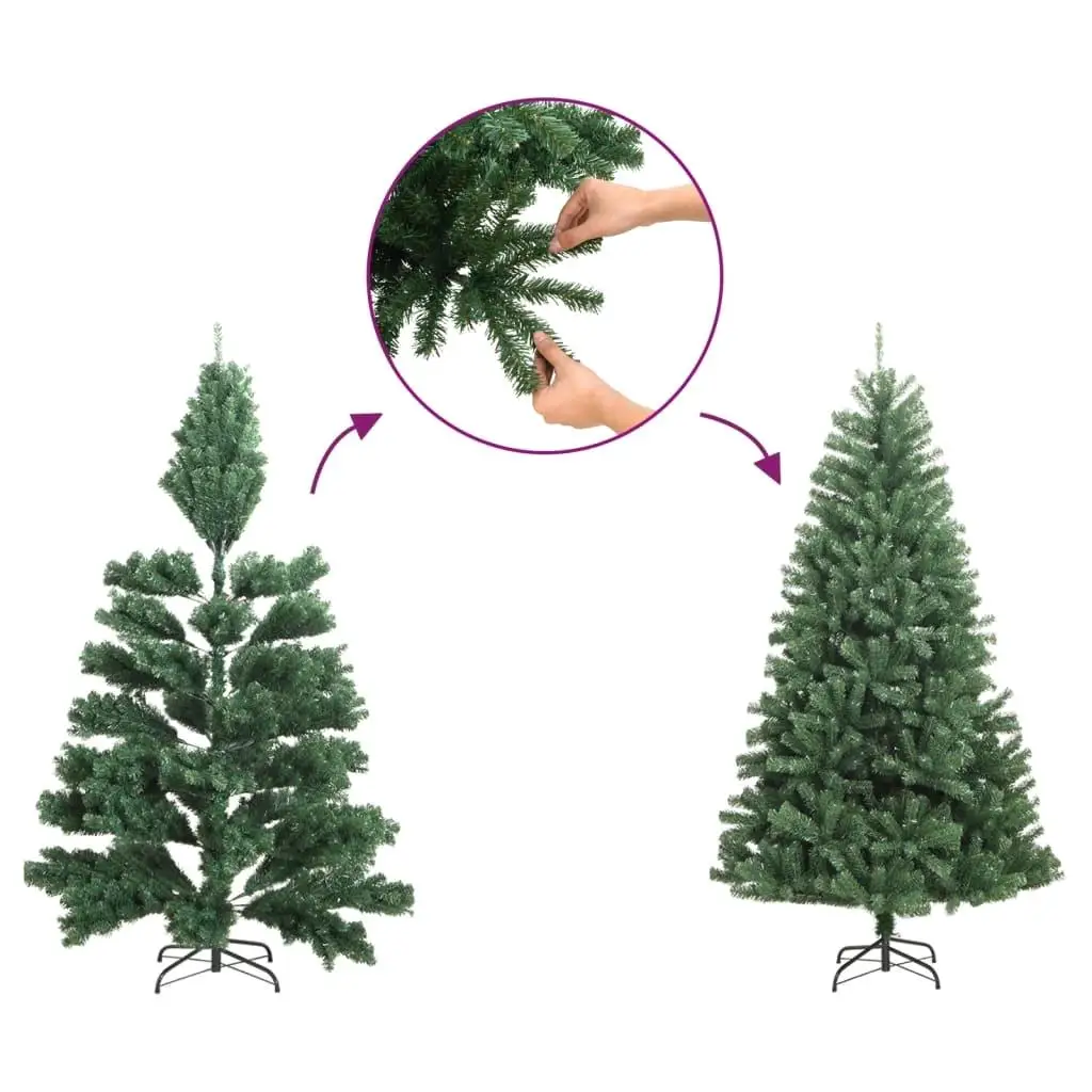 5ft Green Artificial Slim Christmas Tree with Stand - PVC Holiday Decoration