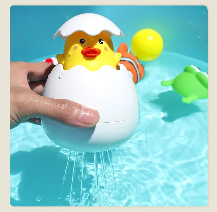 Kids Bath Toy Set Adorable Duck and Penguin Egg Water Sprinkler Baby Shower and Swimming Water Play Perfect Gift for Children