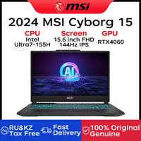 2024 MSI Cyborg 15 Gaming Laptop 15.6 Inch FHD 144Hz IPS Screen Netbook Intel Ultra7-155H 16GB 512GB RTX4060 Notebook Computer