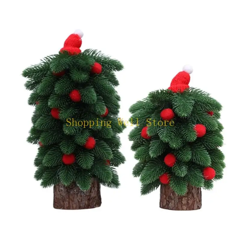 

KX4B Portable Miniature Christmas Tree Centerpieces Holiday Desktop Display Accessories Realistic Home Decoration