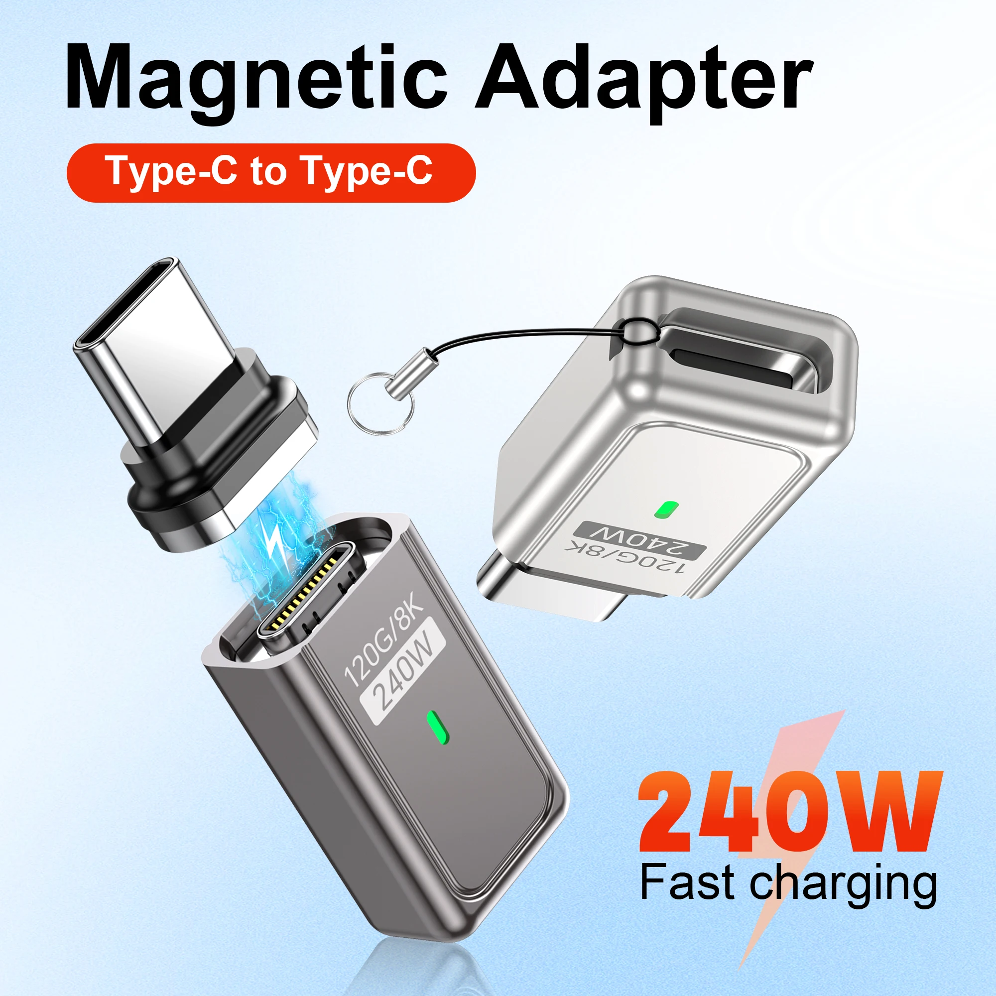 Magnetic Adapter PD 240W USB Type C Adapter  Fast Charge Cable Converter for Iphone 17 16 Universal Magnet Adapter Connector