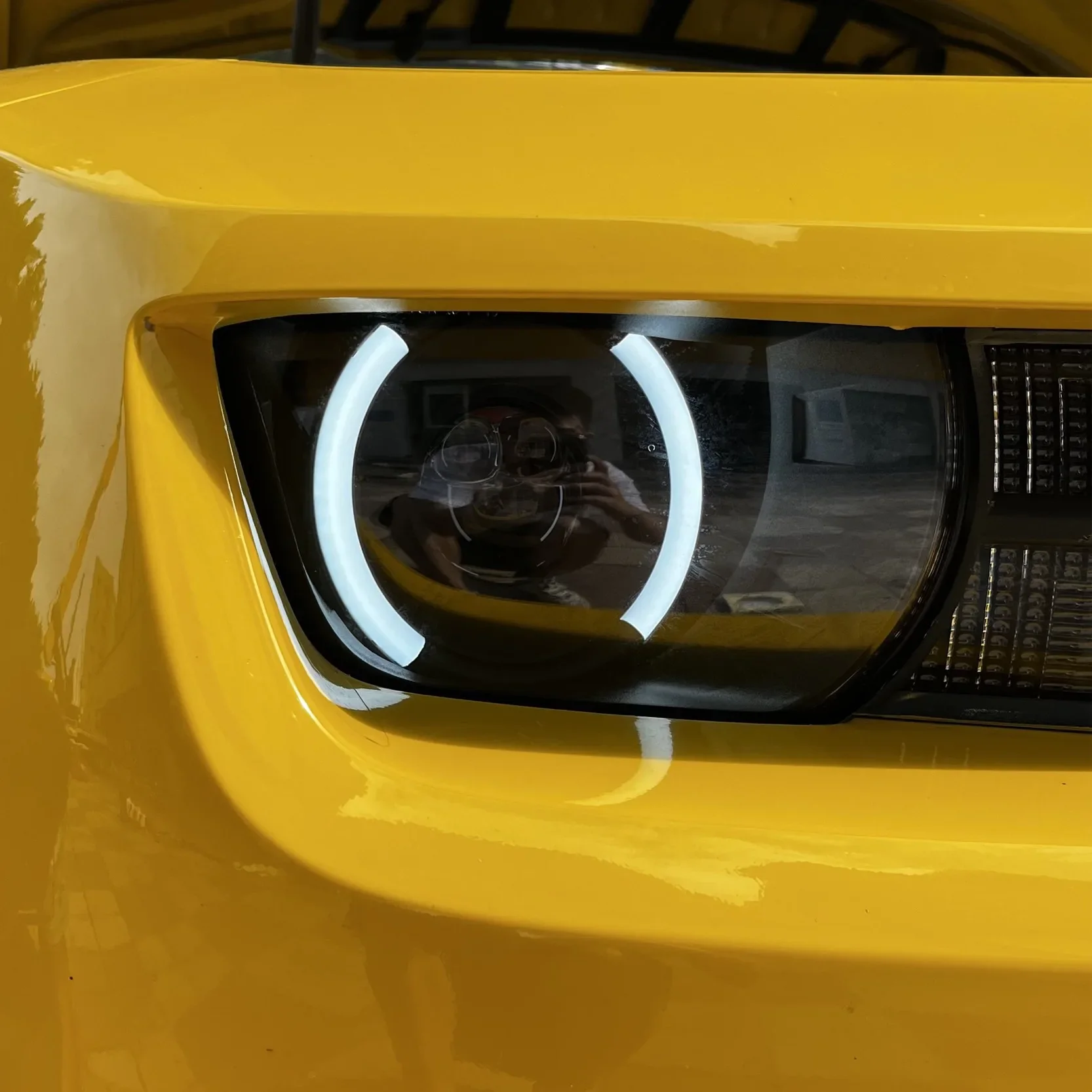 Modified LED Headlight Assembly for Camaro 2009-2012 with Angel &devil Eye Front Lamp Car Accessories