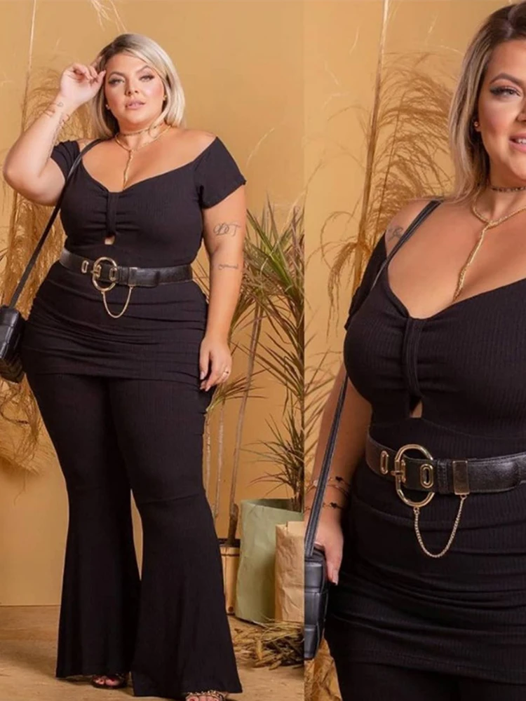 Elegancki i elegancki zestaw damski letnie kostiumy z odkrytymi ramionami topy i spodnie seksowny dwuczęściowy zestaw ubranie Plus Size sprzedaż