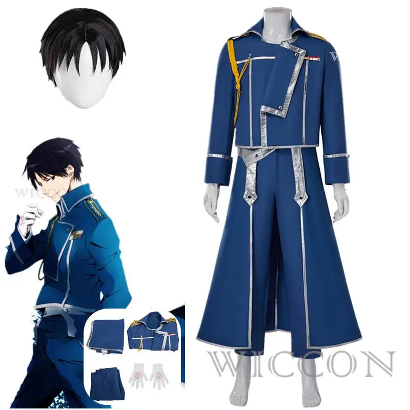 

Fullmetal Alchemist Roy Mustang Cosplay Uniform Suit Animation and Game Exhibition Stage Costumes Mustang's Wig