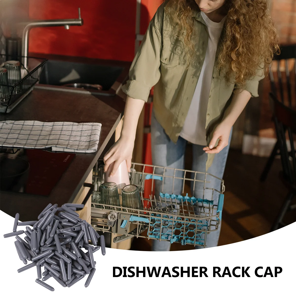 Dishwasher Rack Tip Caps Cover Cap Covers Prong Tine End Replacement Protector Tips Repair Baskets Round Rubber Wire Kit Gray