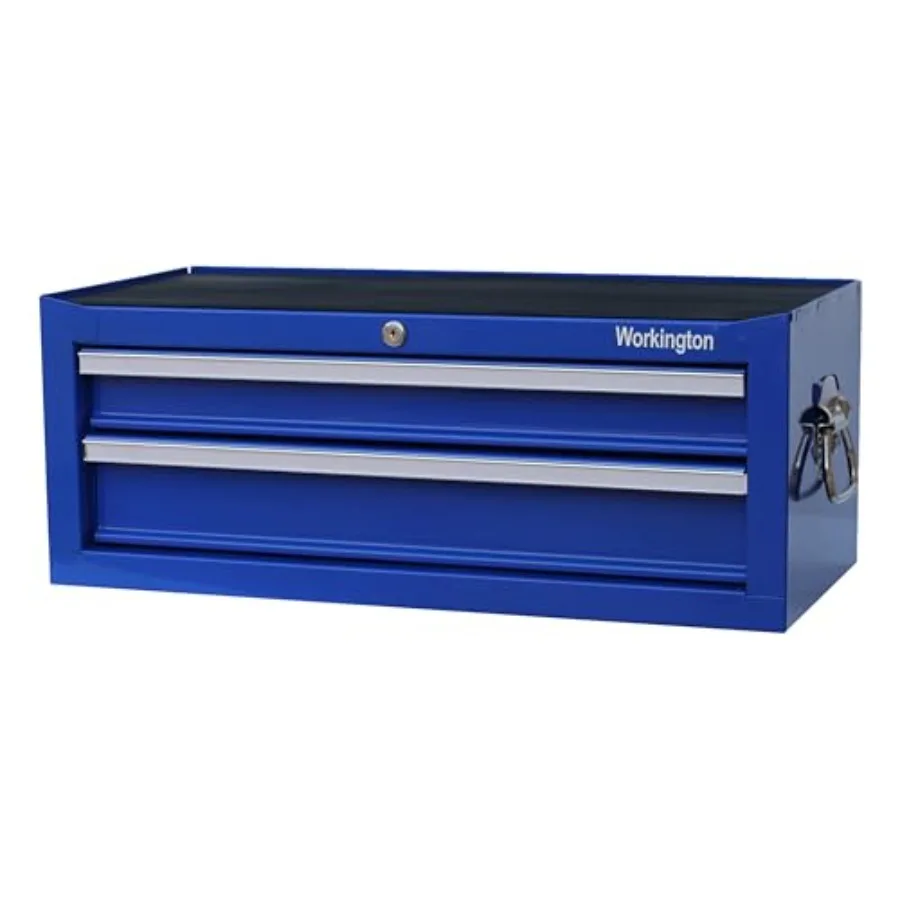 

Промышленный переносной металлический ящик-органайзер с 2 выдвижными ящиками, 26 дюймов, средний размер, с направляющими на шарикоподшипниках, стальной инструментальный шкаф