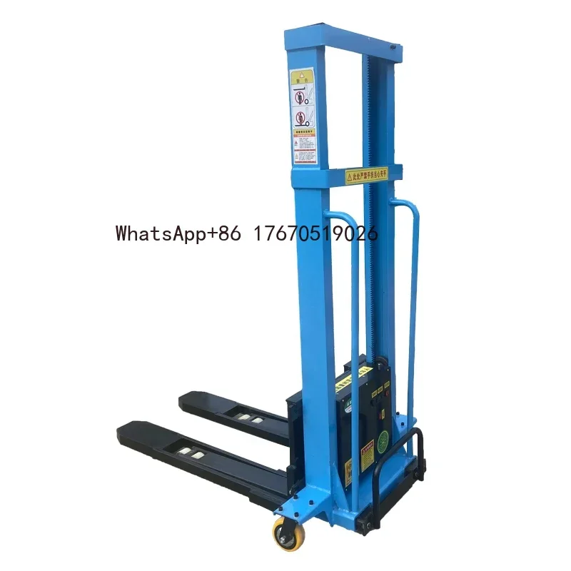 2026-1ton 1.6m High Quality Electric Self Loading Forklift  Electric Pallet Stacker with Battery 48V 20Ah