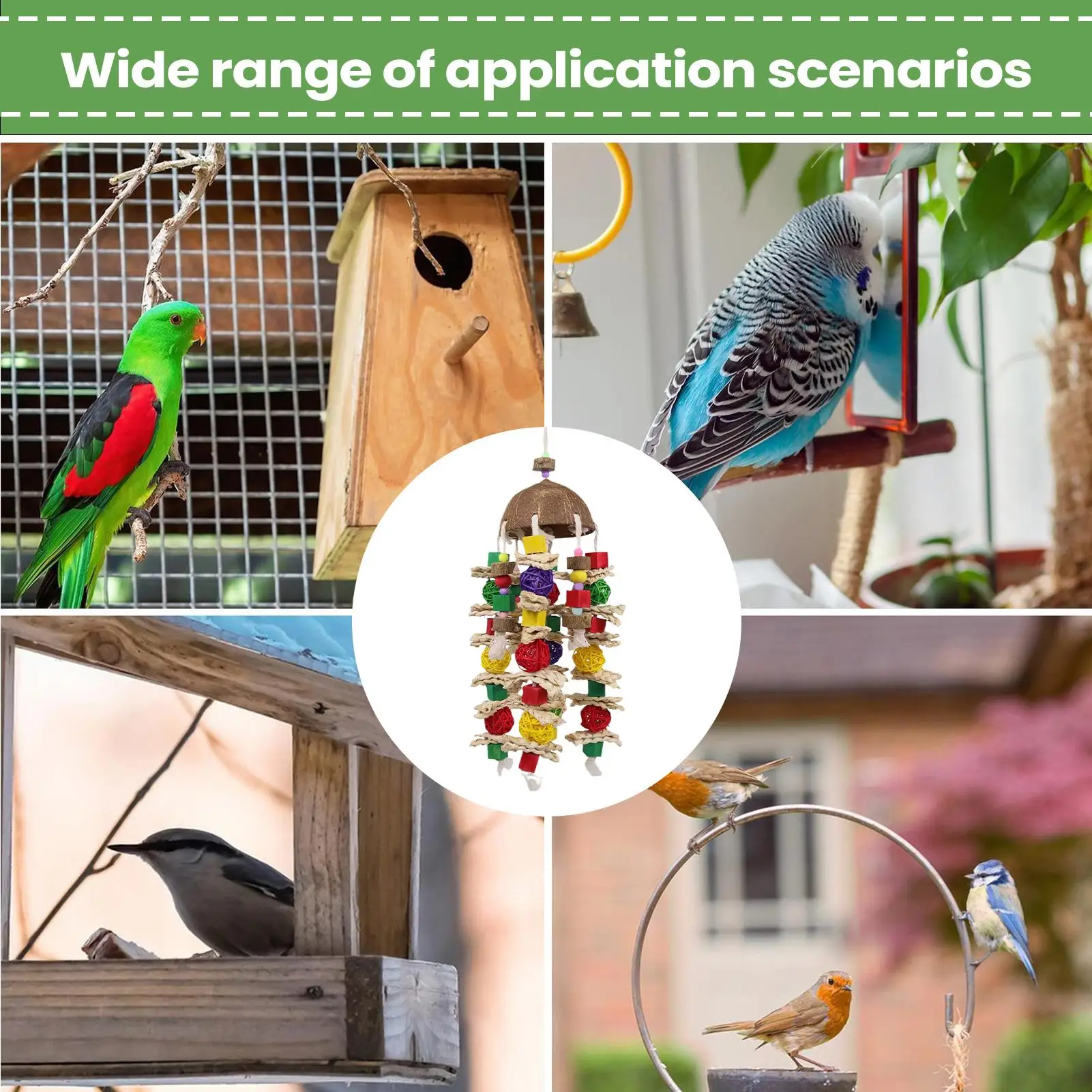 

Жевательные игрушки для птиц, красочные устойчивые к укусам деревянные клетки для птиц, игрушки для ара, ара, воробья, попугая, конуры, кореллы, зяблики