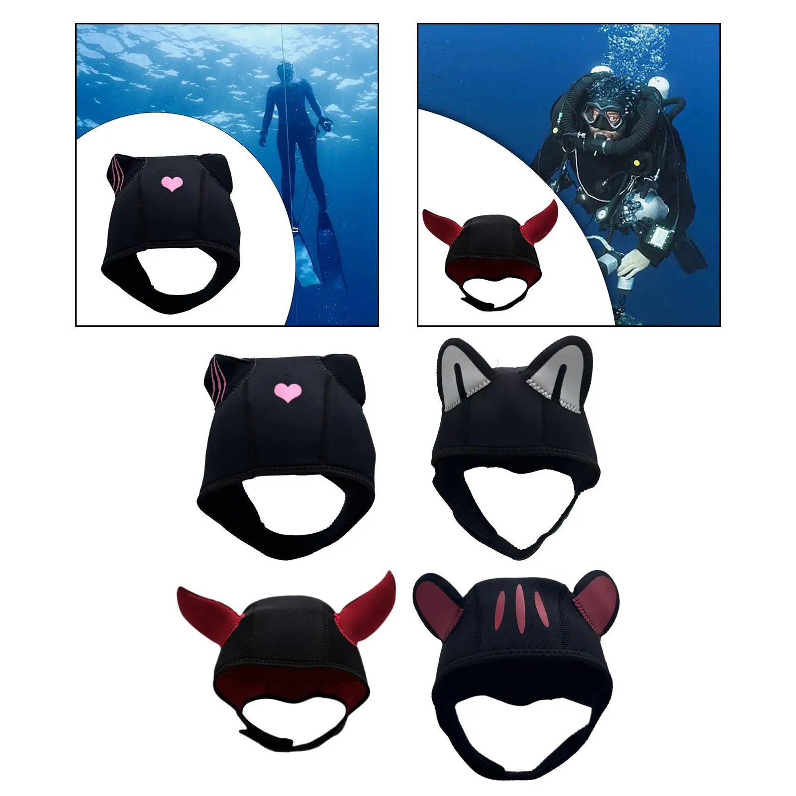 

Diving Hood, Swimming Hat 3mm Neoprene Wetsuit Hood Scuba Hood Swimming Cap