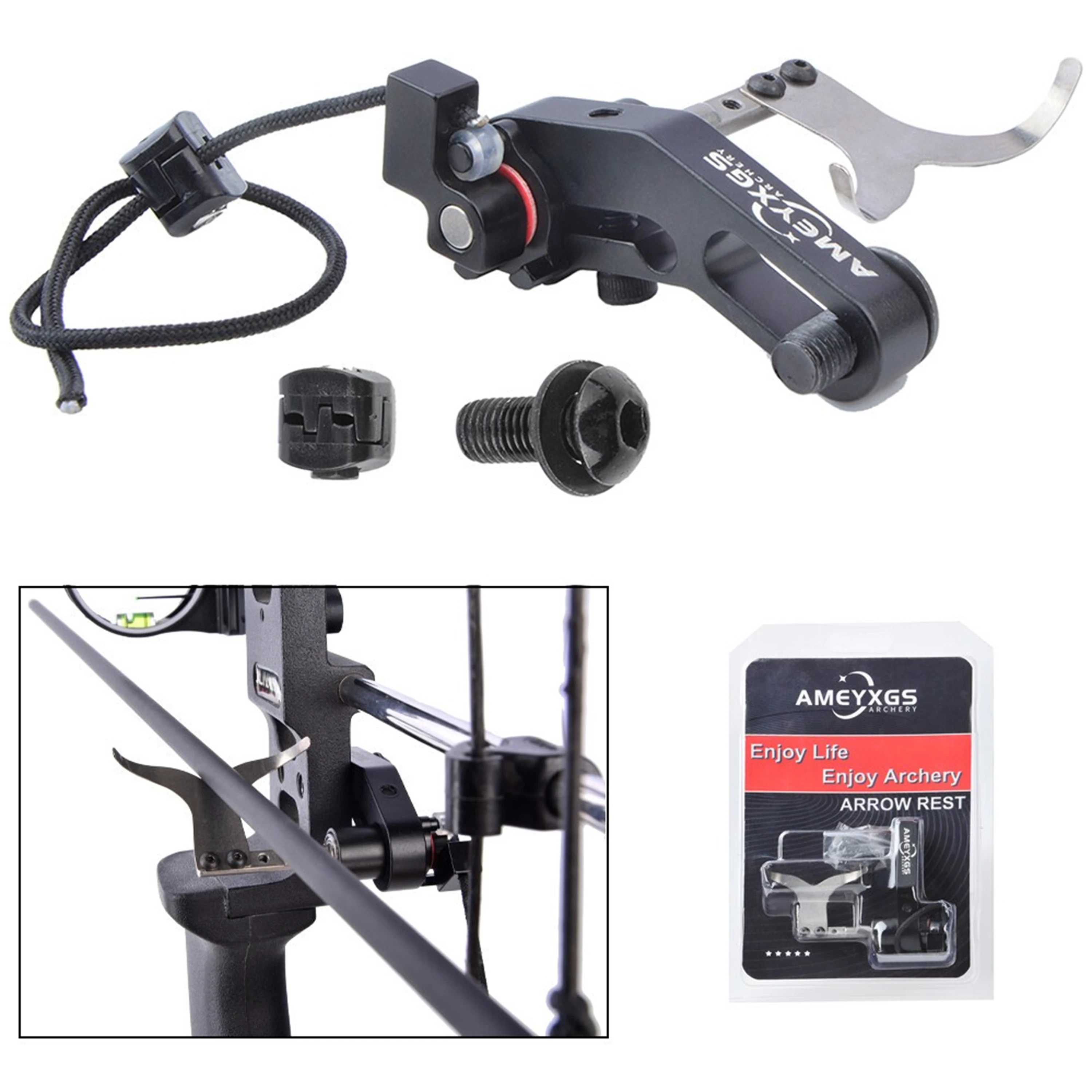 Archery Dual-purpose Drop Away Arrow Rest CNC Metal Smooth Operation For Compound Bow Arrow Steel Ball Left Hand Shooting Equipment