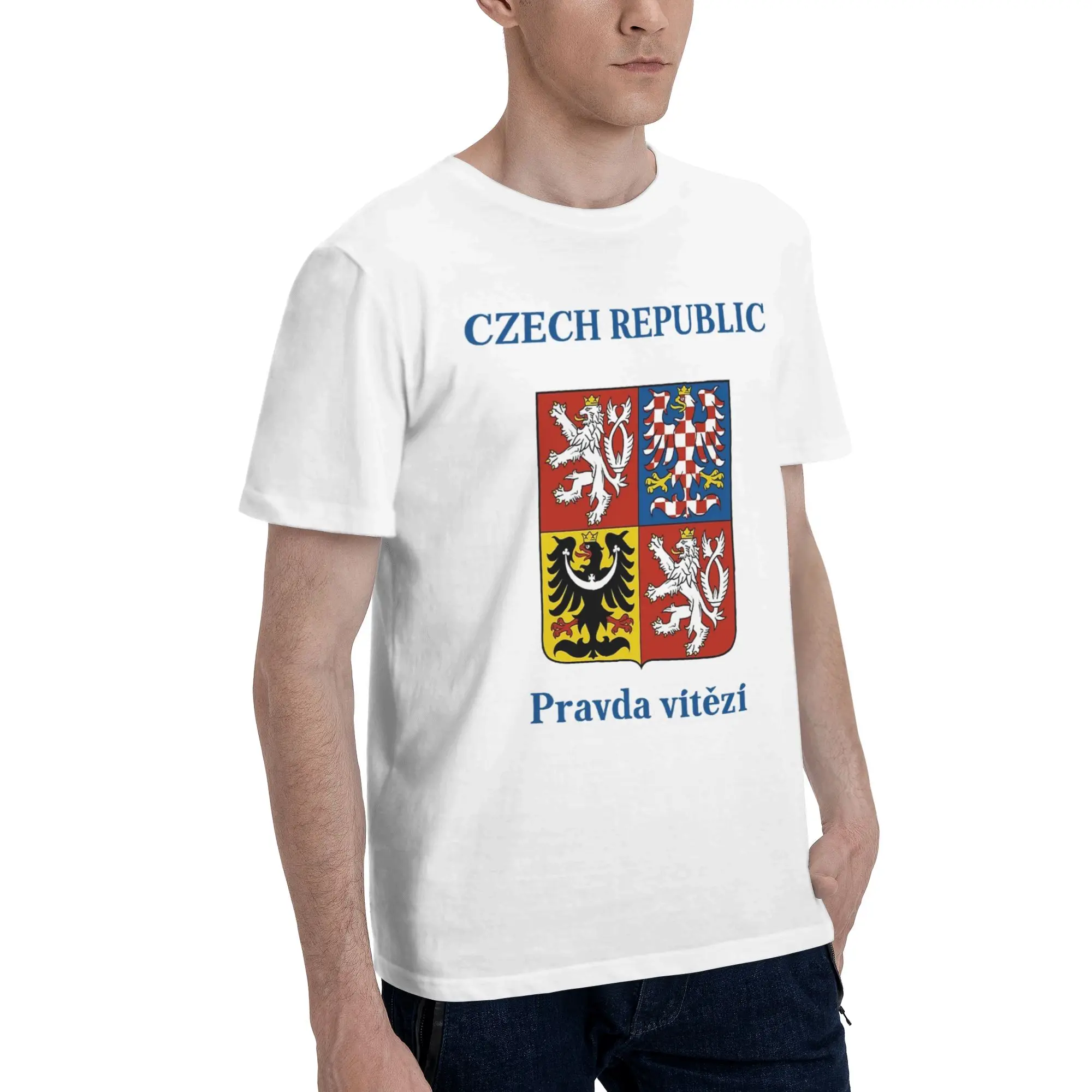 Czech Republic Coat of Arms Tee Shirt for Men Women Gift Idea T Shirts  100% Cotton Clothing