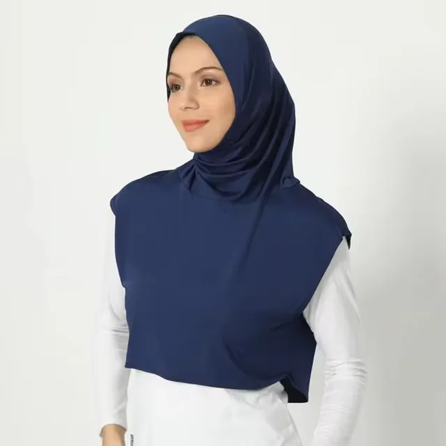 Musulmano Sport Hijab Abaya Hijab Per La Donna Abaya Donne Jersey Islamico Testa Sciarpa Turbante Instant Wrap Crop Top Falso Collare Scialle