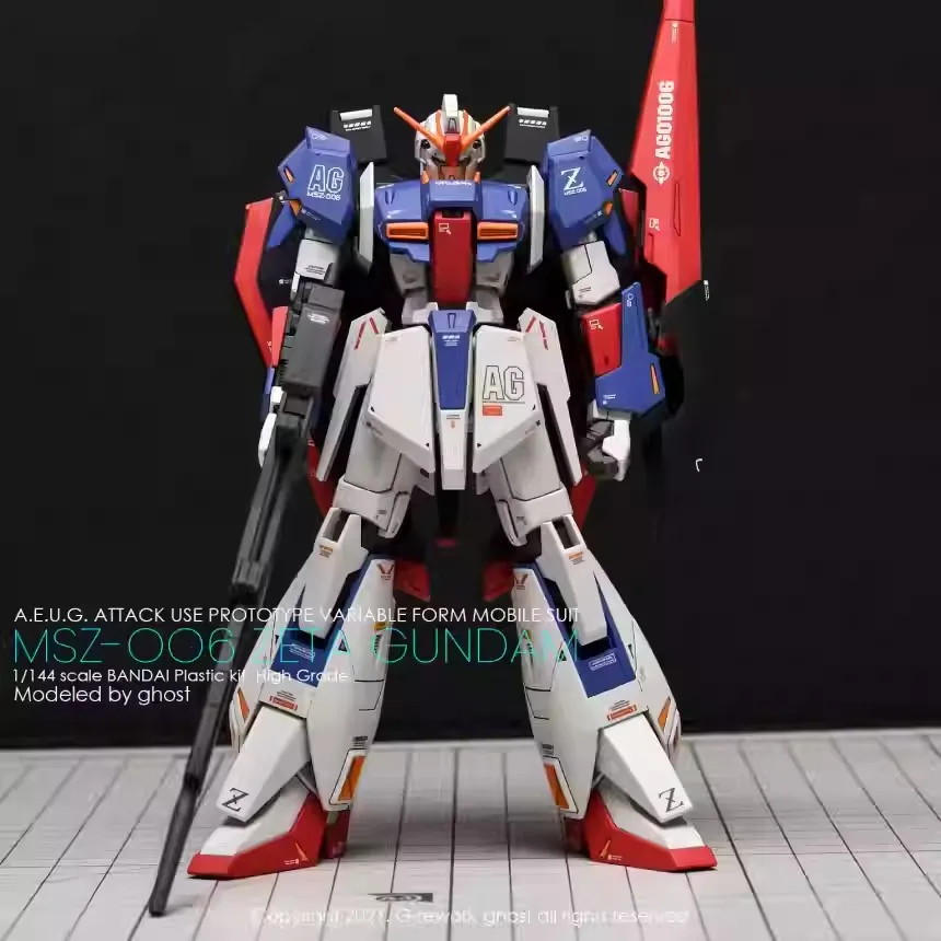 Jms Model Hg 1/144 Msz-006 Zeta Model Kit Assembly  Anime Cartnoon Action Figures Plastic Model Hobby Kid Toy Collectibles Gifts