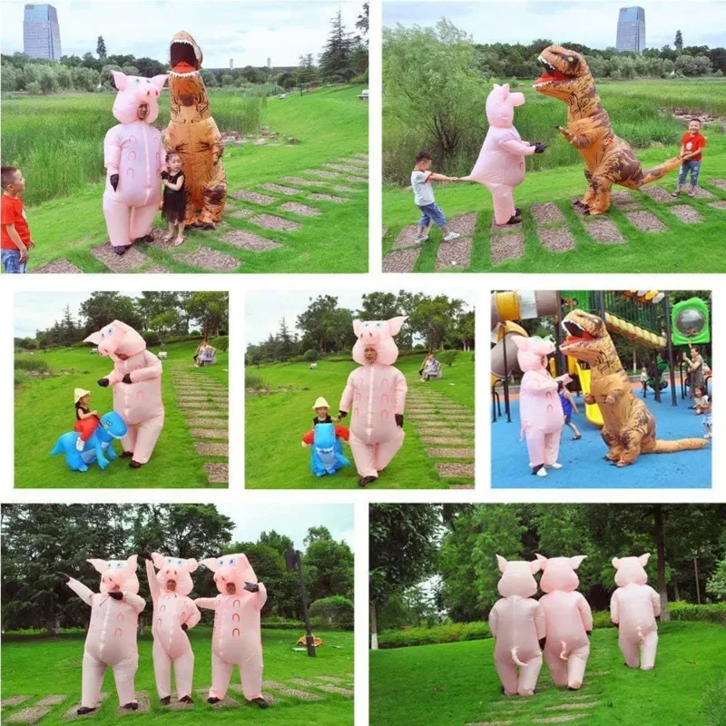 Kids Adult Man Pig Inflatable Costume Boys Girl Party Cosplay Funny Suit Anime Fancy Dress Halloween For Woman MN12