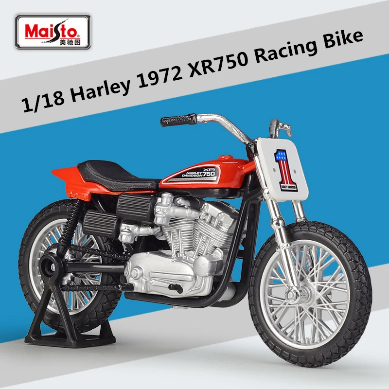 Maisto-子供用レーシングモーターサイクルモデル,1:18金属合金モーターサイクルモデルギフト,レーシングバイクxr750