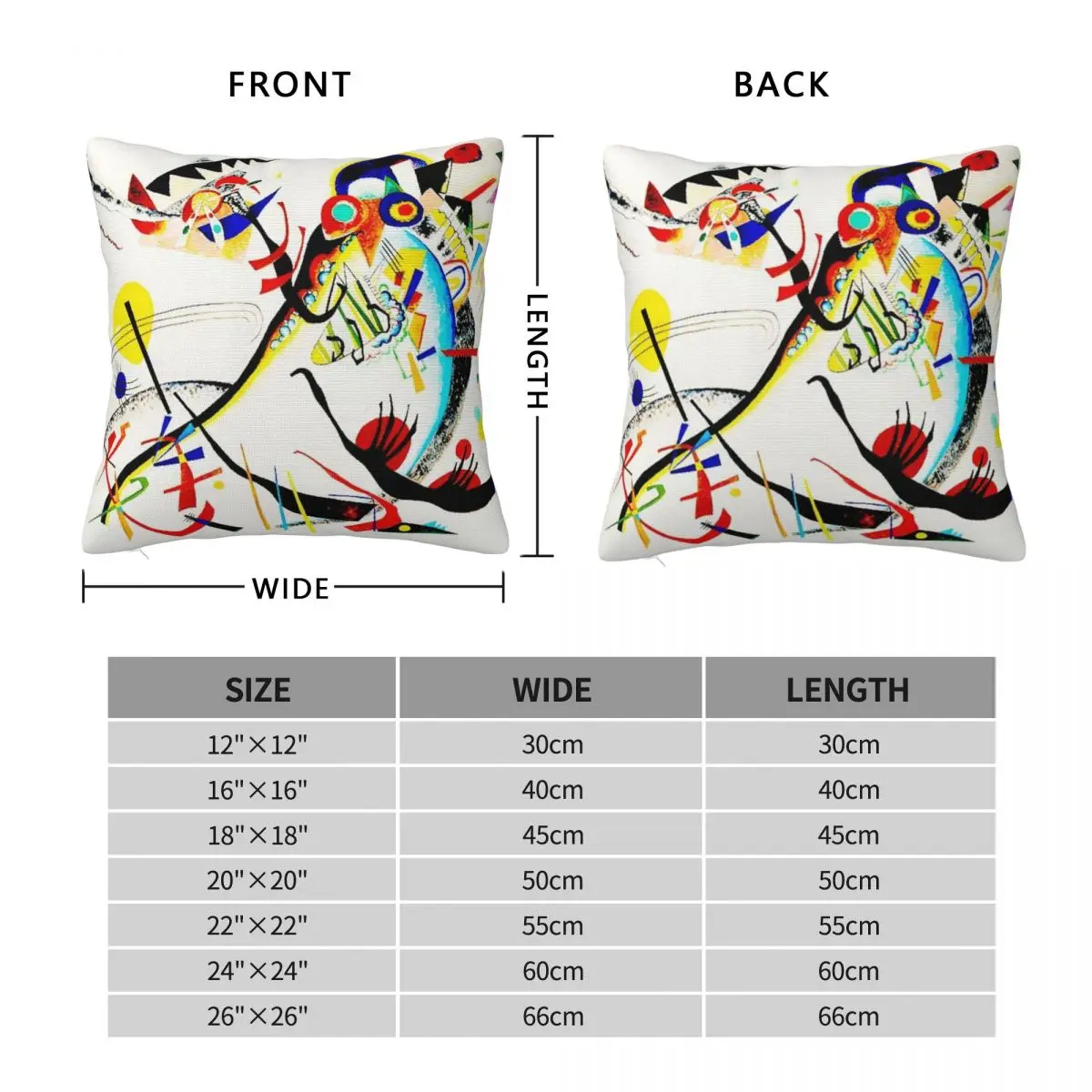 Wassily Kandinsky Blue Segment Square Pillowcase Polyester Linen Velvet Creative Zip Decor Pillow Case Home Cushion Cover