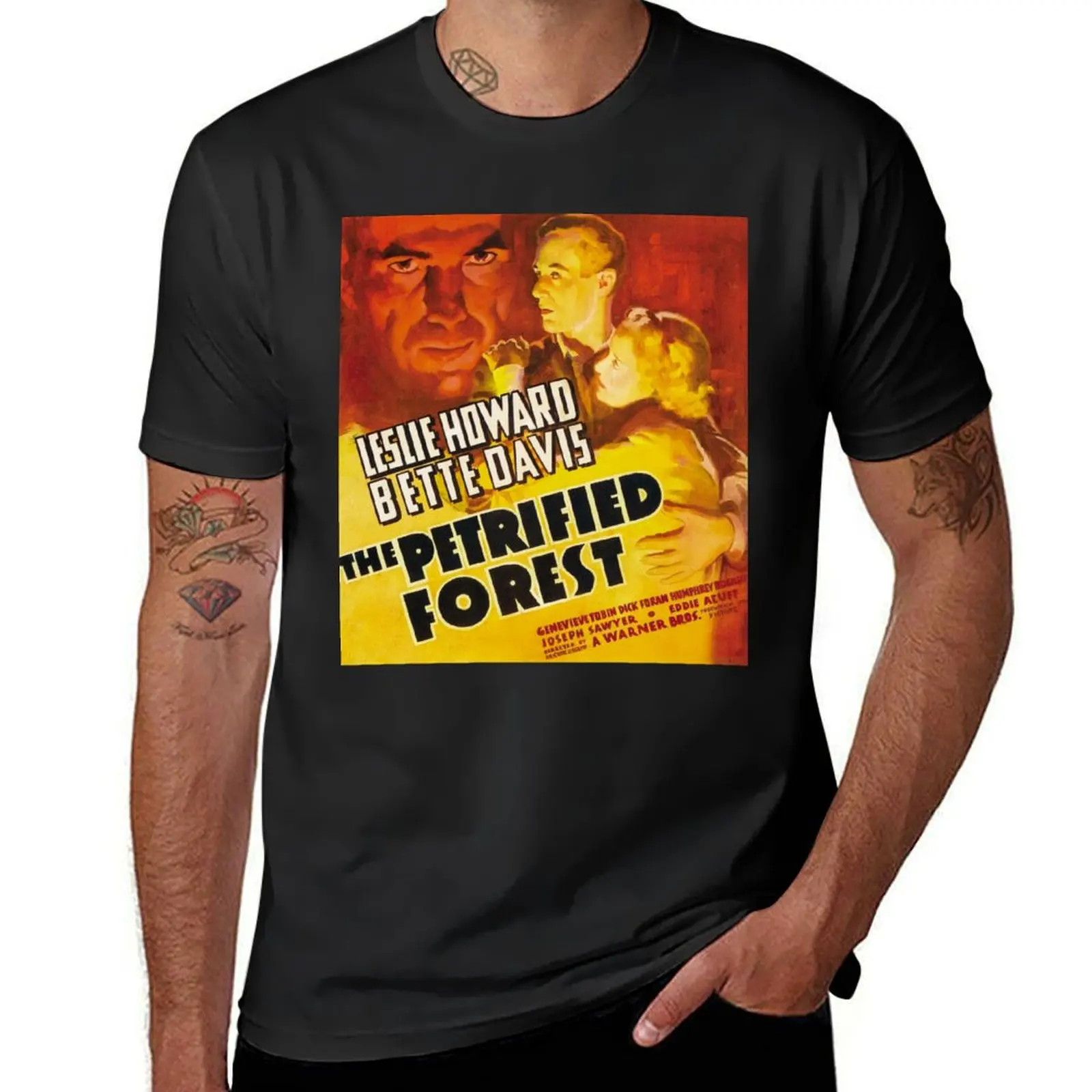 Petrified Forest - vintage film poster T-Shirt anime clothes sublime oversizeds anime t shirts for men graphic