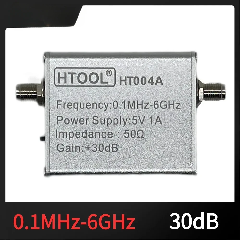 HT004A 30dB Low Noise Amplifier 100k-6GHz Wideband Preamplifier for Nanovna Full Band 10M-6GHz Gain 20DB 30DB LNA