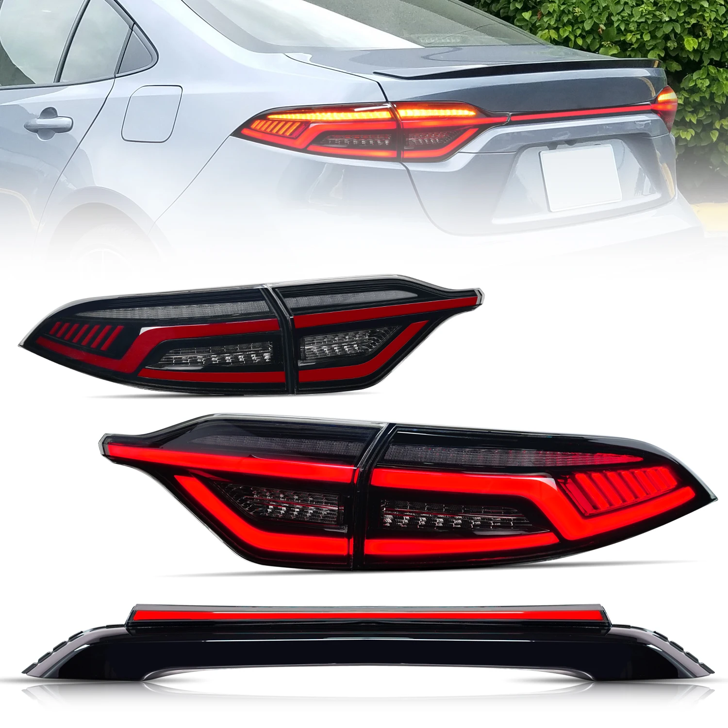 2019-2023 for Levin LED Car Taillight Assembly Upgrade New Sequential Rear Lamp for Sedan Startup Tail Light A Pair
