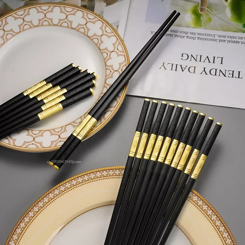Palillos chinos japoneses, palillos para Sushi, palillos coreanos de Metal reutilizables, vajilla de aleación saludable, Palillos Chinos, 1 Uds.