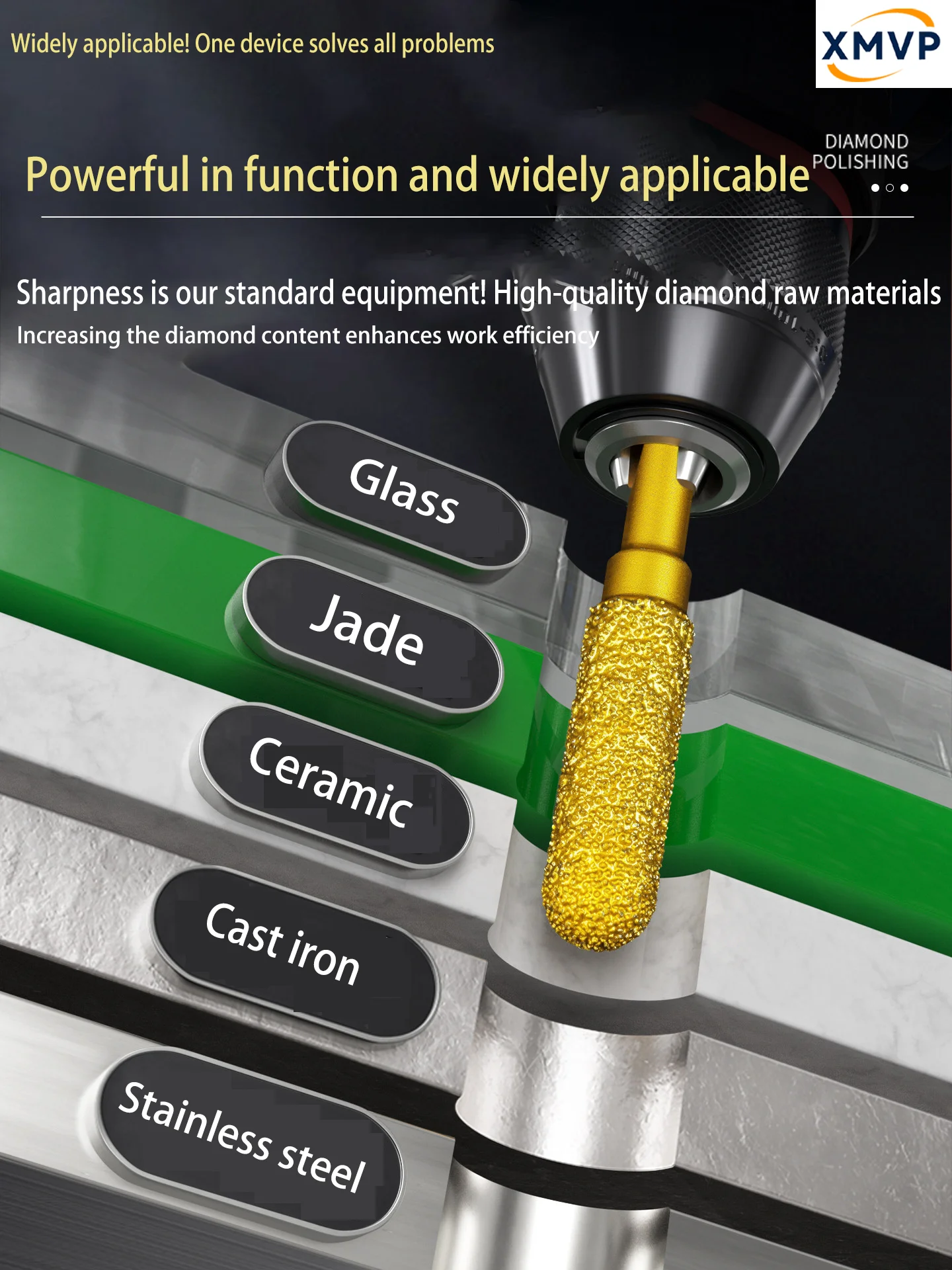

Diamond grinding head, internal grinding head, hand drill, brazed hard alloy rotary file, stone grinding tool, tungsten steel mi