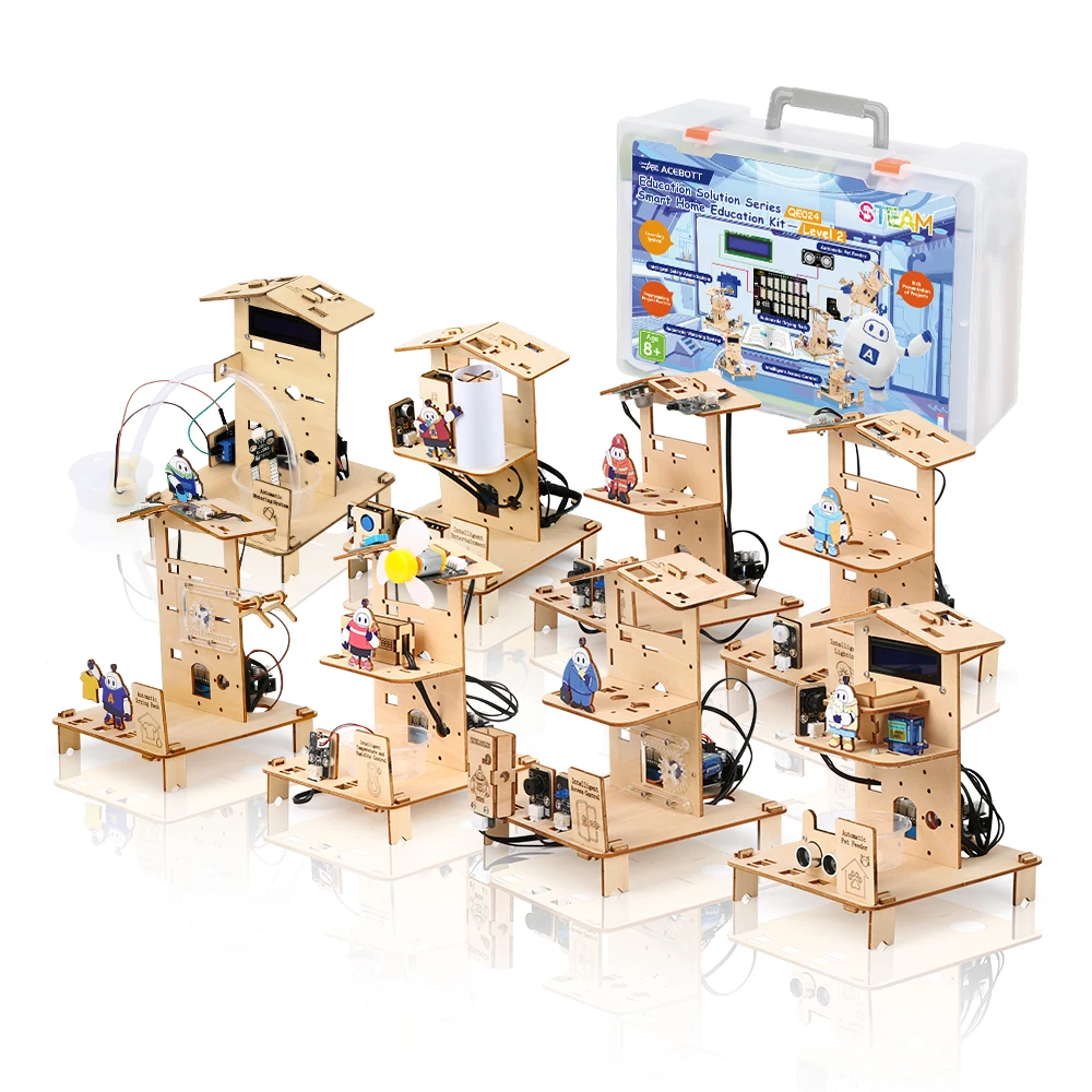 

OEM Adults Started Programmable Kids Educational Learning Equipment Set Wooden Eco Friendly DIY Smart Home Stem Kits for Arduino