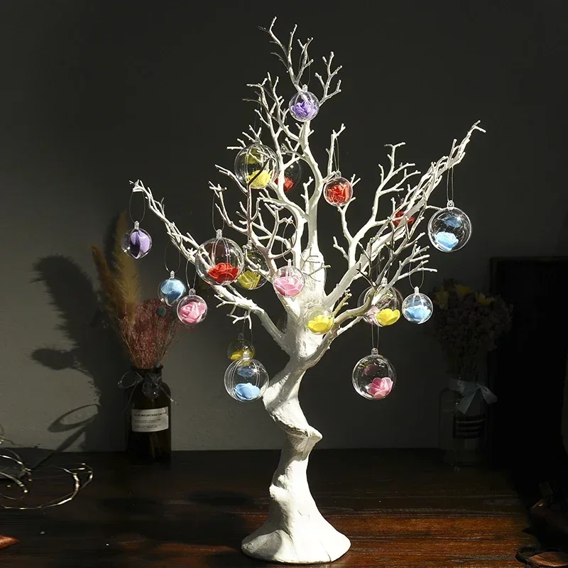 Exquisite Christmas Decoration Ornament, White Simulated Tree, Wishing Shaped Display Window, Shopping Mall Scene Layout