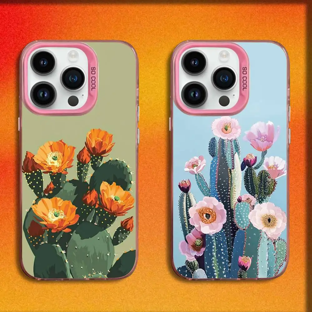 

Cactus illustration Phone Case For iPhone 17,16,15,14,13,12,11,Pro,Max,Plus,E,SE4,Air,Mini Pink IMD Box