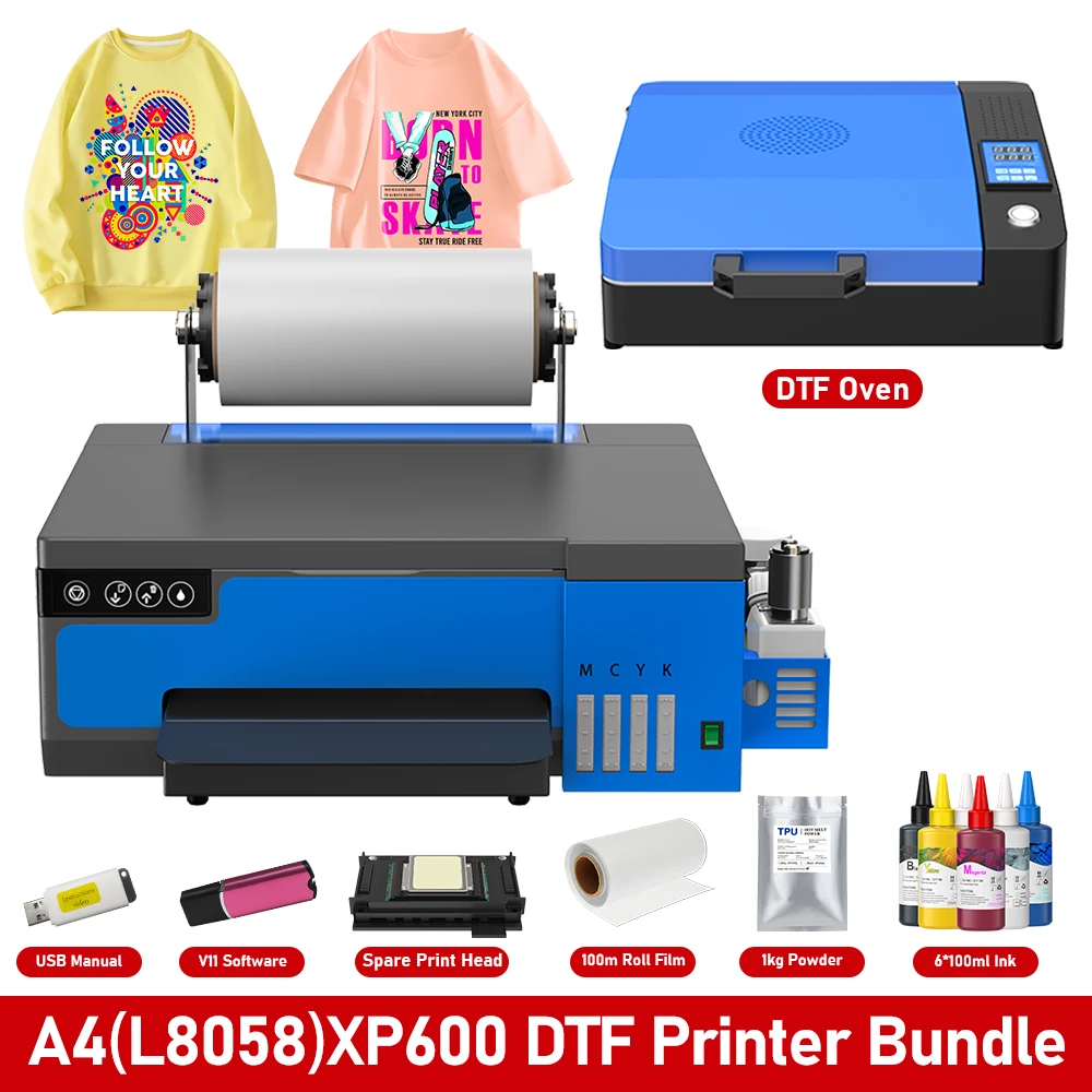 

Принтер A4 DTF для Epson XP600 Direct to Film DTF Printer Bundle Теплопередающая печать Печатная машина A4 DTF для одежды Футболка