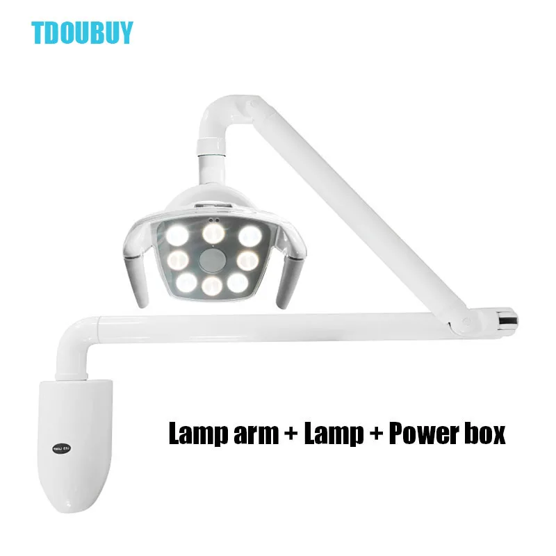 ไฟเย็นหน้าจอสัมผัส tdoubuy พร้อมไฟ LED ผ่าตัดติดผนังโคมไฟทางทันตกรรม LED (แขนโคมไฟ + โคมไฟ + กล่องไฟ)