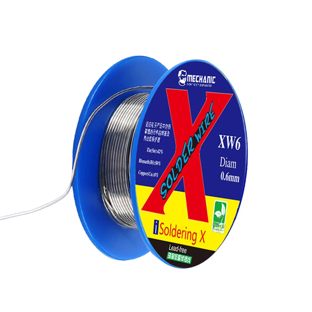 Fio de solda sem chumbo mecânico de baixa temperatura 138 xw5 xw6 40g 0.5 0.6mm para ip x xs 11 pro max reparação solda solda estanho