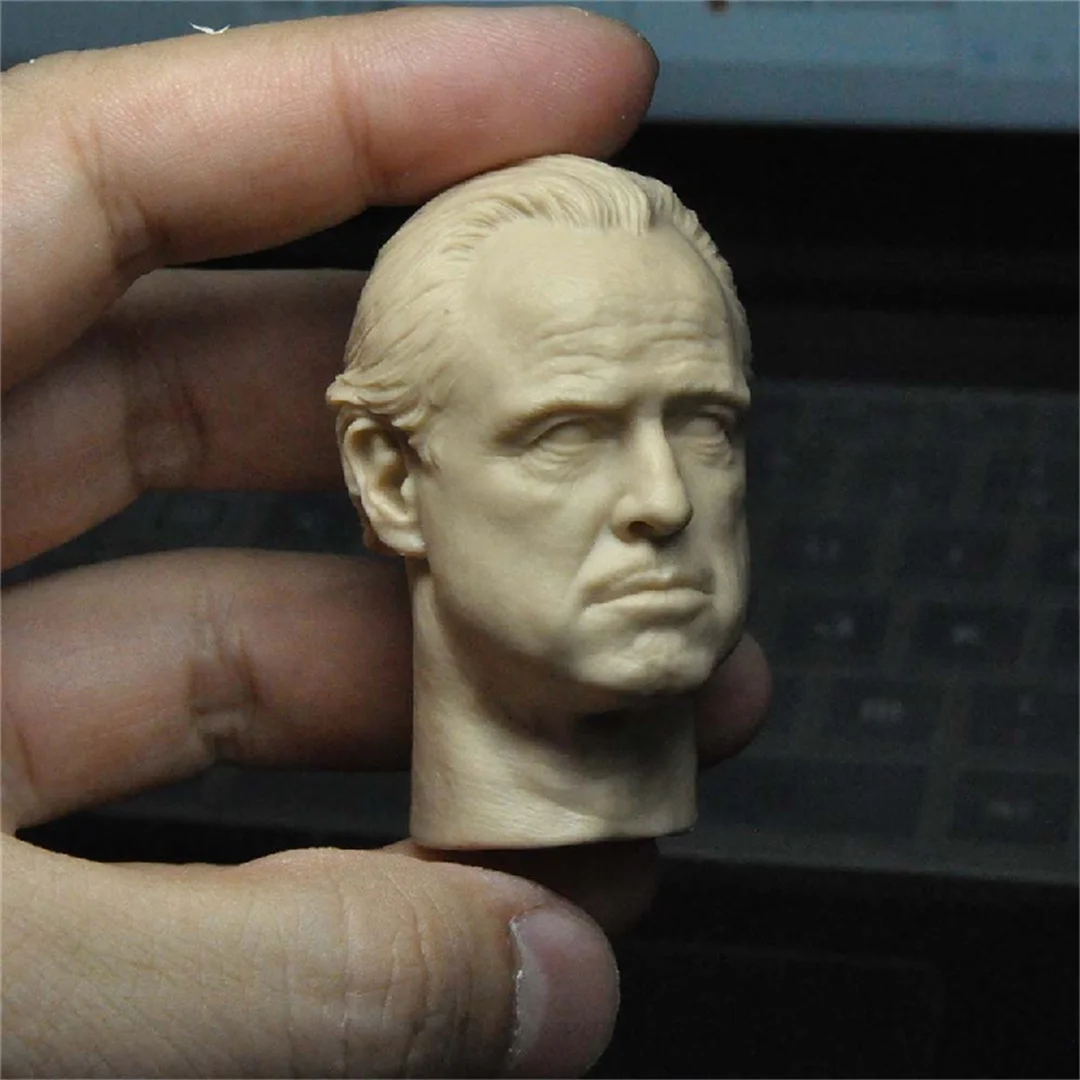 Marlon Brando Male Head Carving Star Model Unpanited  Soldier Toys Actor Doll Model 1/6 Scale Action Figure Body Collections