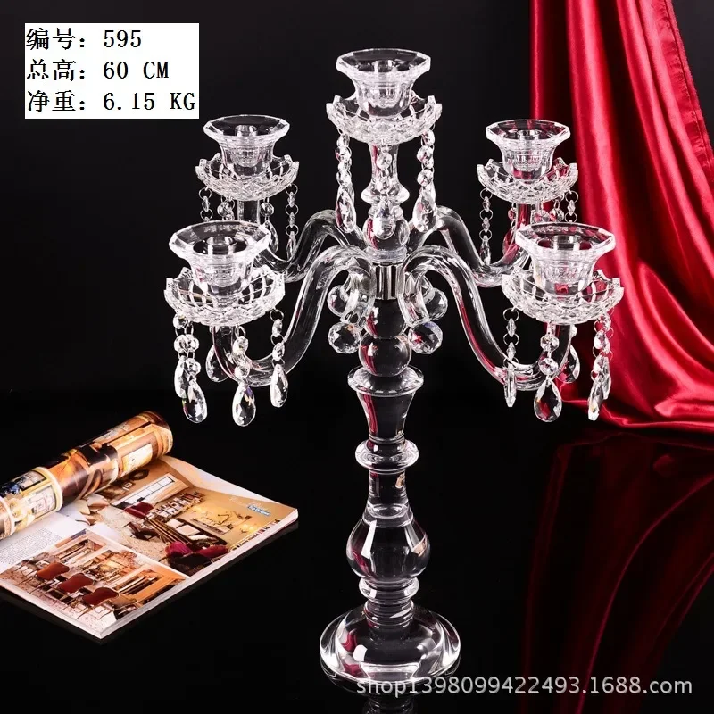 Luxury Gold Crystal Candle Holder Multi Head Roman Column Style Romantic Home Decor Ornament Fashion Light Luxury Candle