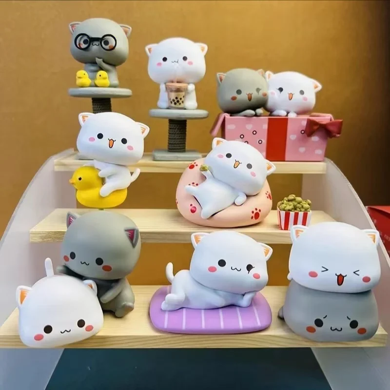 Blind Box Toys Kawaii Mitao Cat 2 Season Lucky Cat Cheap Cute Cat Surprise Figure Cartoon Doll Collect Model Home Christmas Gift