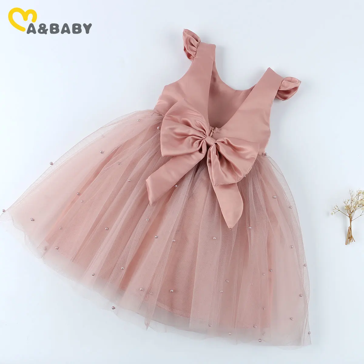 1-7Y Christmas Princess Toddler Kid Child Girls Tutu Dress Party Wedding Birthday Dresses For Girl Pearl Bow Costumes