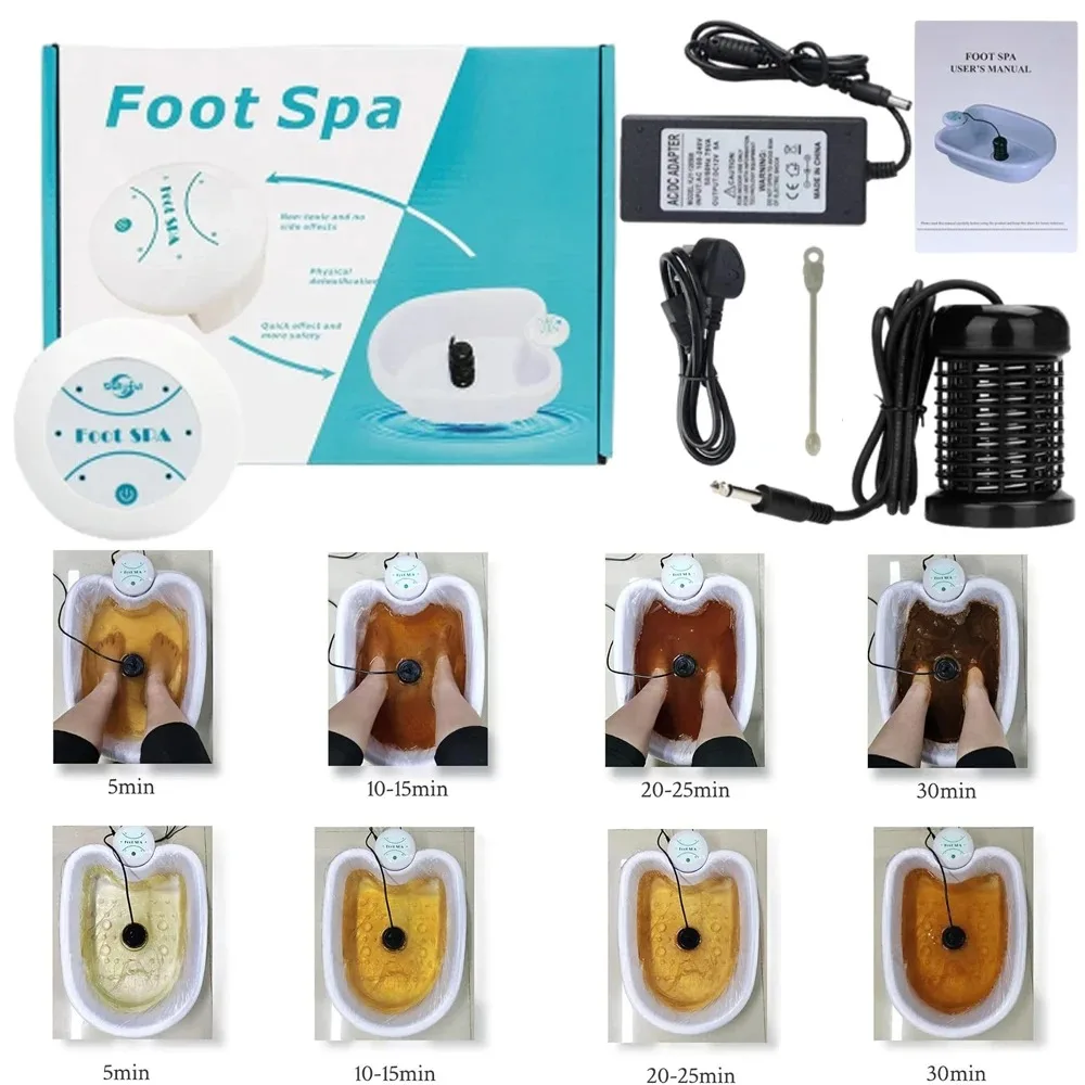 Detox Ionic Cleanse Foot Spa Bath Massager Vibrating Electric Mini FootBath Machines Whirlpool Care Arrays Aqua Health Therapy