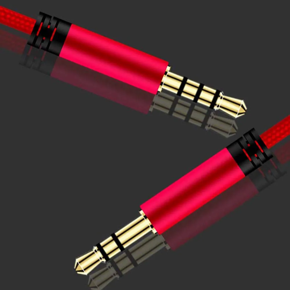 Earphone With Mic Gold-plated Plug Headphone Cord Nylon Braid 3.5mm to Jack 3.5mm Aux Cable Audio Cable Car Aux Cord Audio Wire