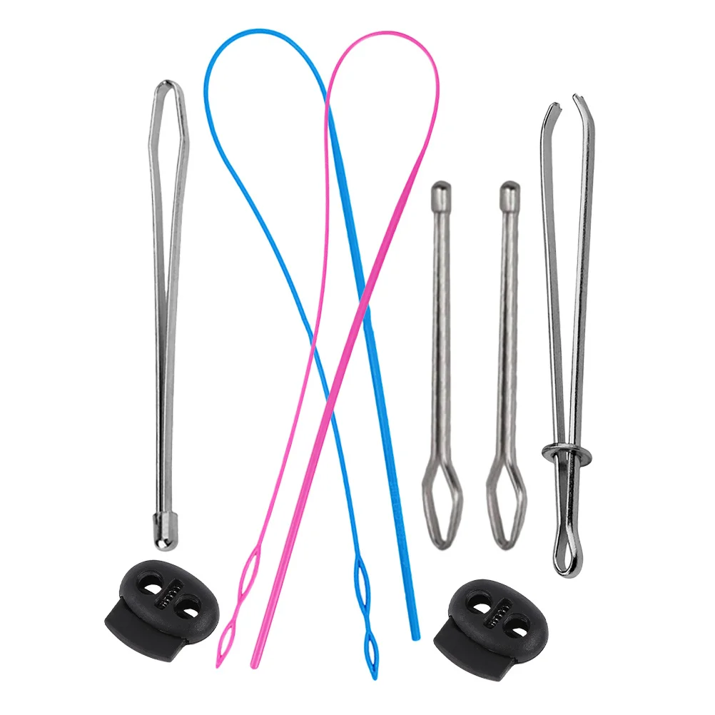 

1Set Drawstring Threader Tools Stainless Steel Plastic Material Sewing Threading Device for Dim Eyesight Elderly DIY Knitting