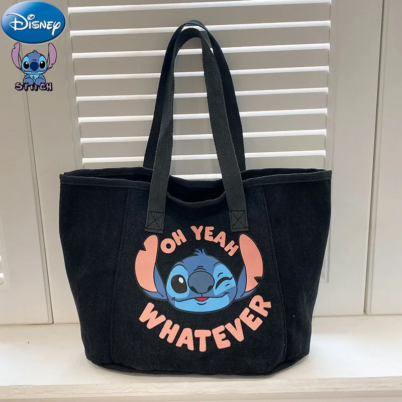 Sac fourre-tout en toile Stitch pour filles, accessoires Disney, sac à main initié, stockage de poudres, bandoulière, cadeau de Noël, sacs à provisions, Kawaii