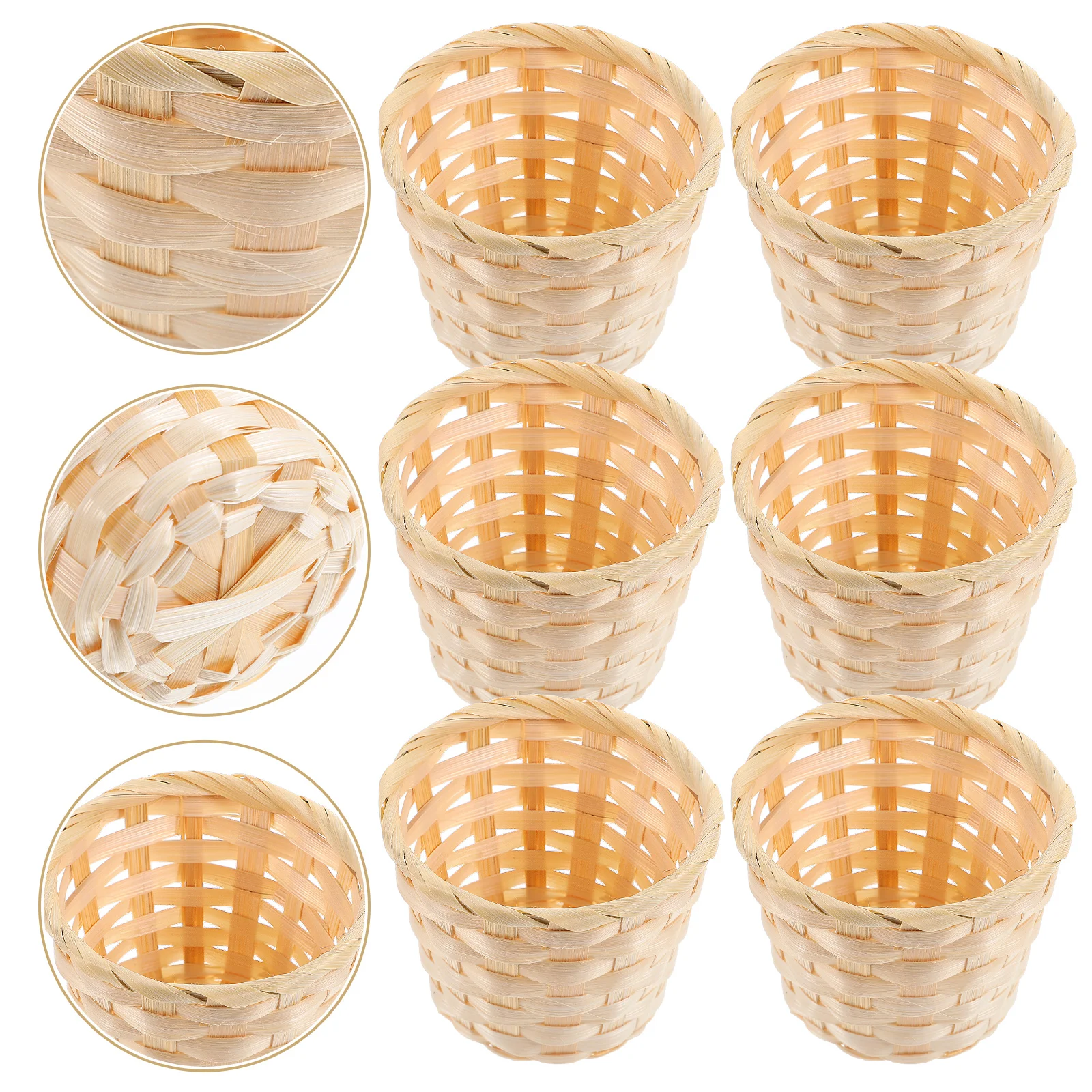 

Desktop Storage Basket Laundry Baskets Woven Mini Small Circular Wood Table for Decor Round Wicker Craft