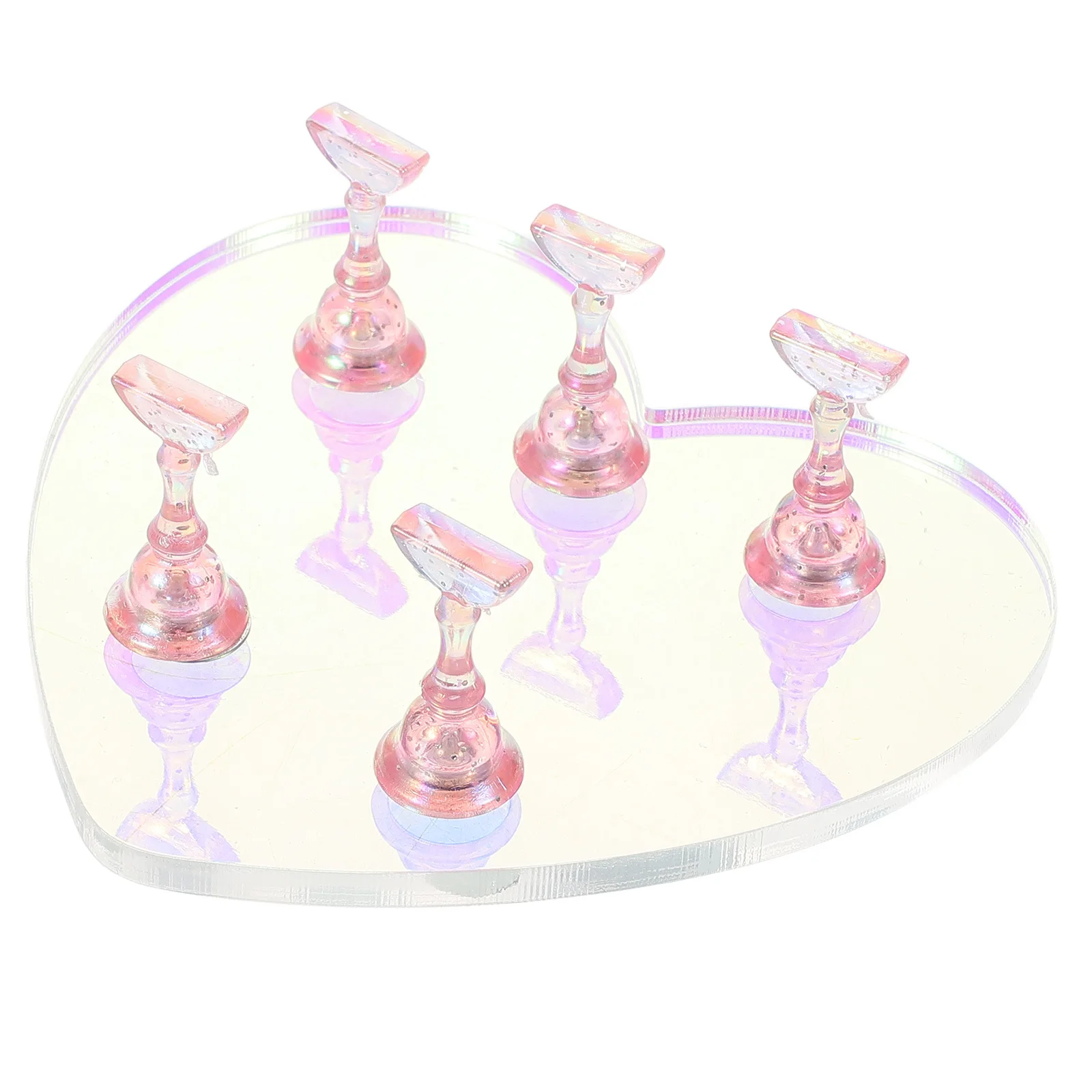 

Art Practice Kit Acrylic Base Chess Pieces Portable False Nail Display Holder For Beginners Manicure Training Tool Nail Stand