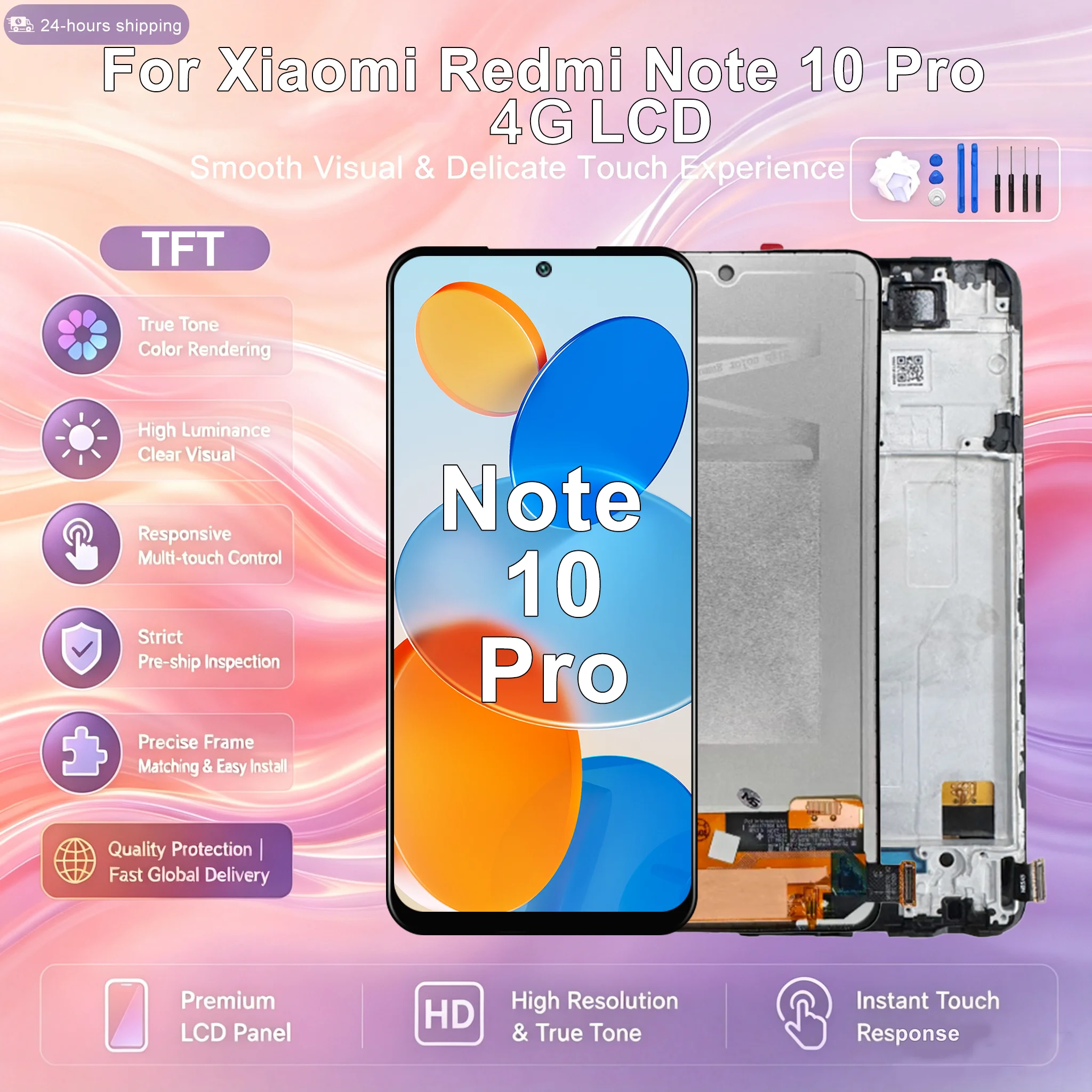 TFT LCD For Xiaomi Redmi Note 10 Pro 4G Display Touch Screen For Redmi Note 10 Pro Display Digitizer Assembly Replacement Parts