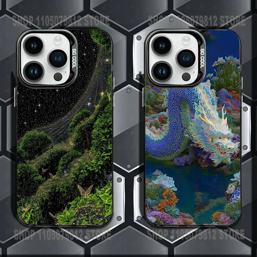 

Trippy Psychedelic Art Painting Phone Case For iPhone 16,15,14,13,12,11,Mini,Pro,E,MAX Black Candy Matte Shockproof Cover