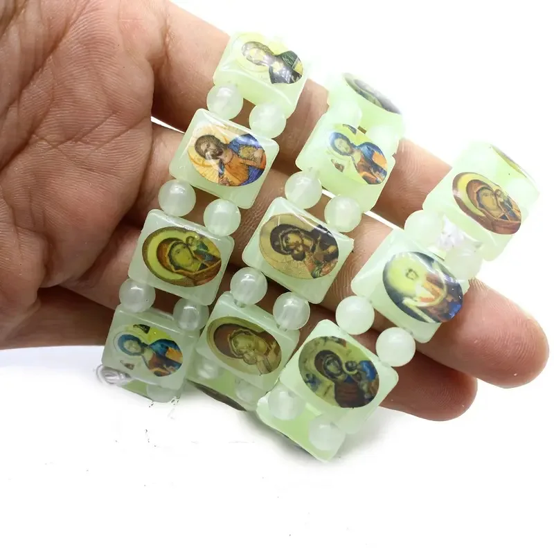 Hot-selling Luminous Sticker Eastern Orthodox Saint Bracelet Eastern cord Wristband Accessories Dropshipping