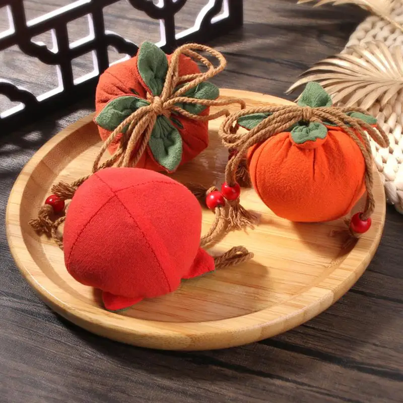Incense Bag With Persimmon Pendant Can Be Hung On Rearview Mirror Or Car Blessing Purse Empty Bag Material Kit For Good Fortune