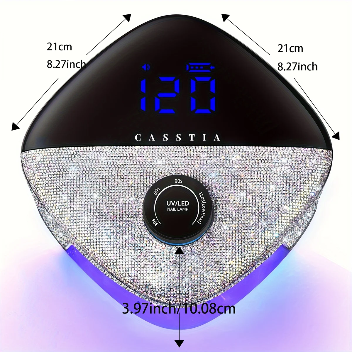 Casstia-luz UV recargable para uñas, lámpara LED inalámbrica brillante de 54W, secador de uñas de Gel de bajo calor, mod de diamante