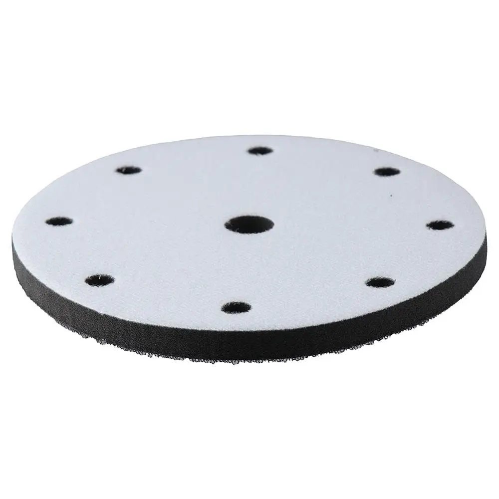 Tampone di interfaccia in spugna morbida a 9 fori Tamponi abrasivi da 6 pollici 150 mm Disco di supporto Dischi abrasivi con gancio e anello per lucidatrice