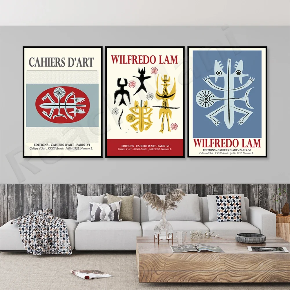 WILFREDO LAM poster 1952, Lam poster, Wilfredo Lam poster, Wilfredo Lam prints, Cuban art, mid-century modern art gallery poster