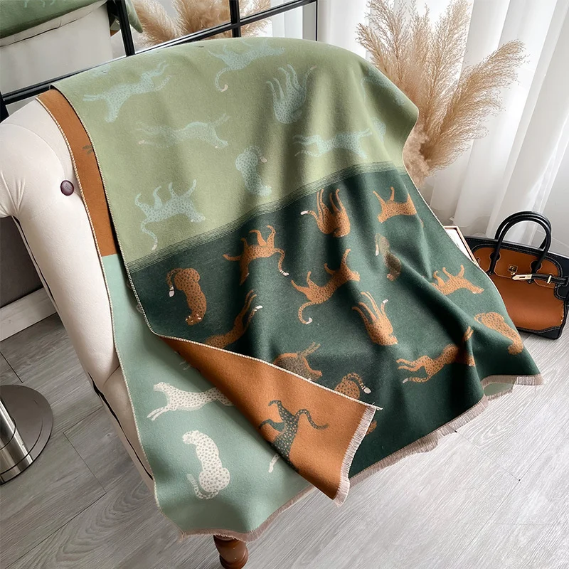 2024 Luxury Travel Poncho Warm Cashmere Scarf Women Thick Blanket Winter Bufanda Shawl Print New Wraps Pashmina Female Stoles