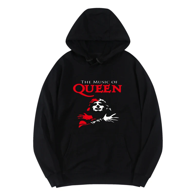 Music Legendary Rock Band Hoodies Queen Men's Hoodie Women's Fashion Simple Long sleeved Pullover Street Trend Large Sweatshirt